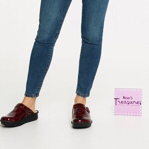 Alergia By PG Lite SEV-7616 SEVILLE GARNET MANTLE Leather Clog Sz Sz 39 US 9